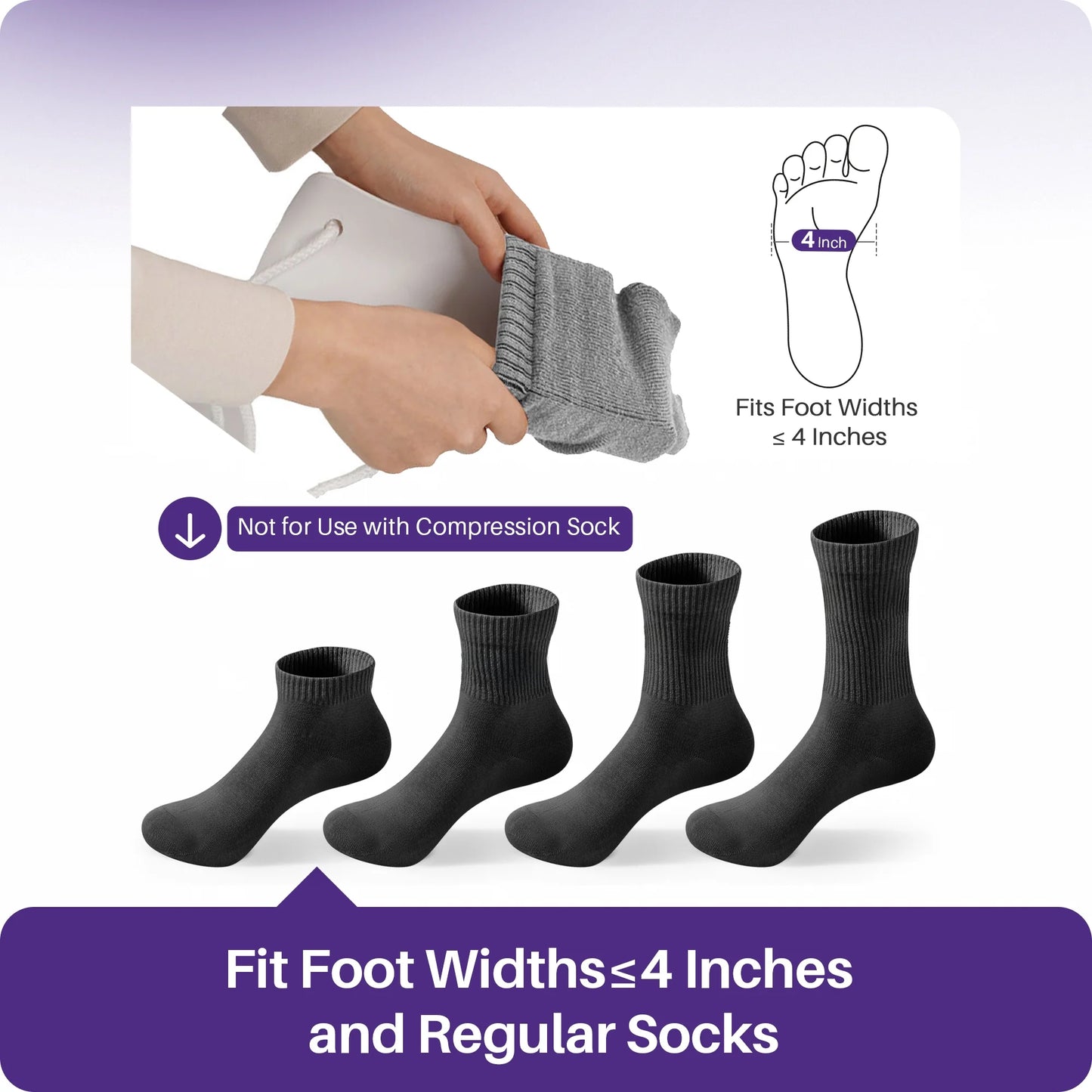 Easy on and off Sock Aid, Pulling Assist Device - Sock Helper Aide Tool with Foam Handles - Sock Assist Device for Elderly, Senior, Pregnant, Diabetics