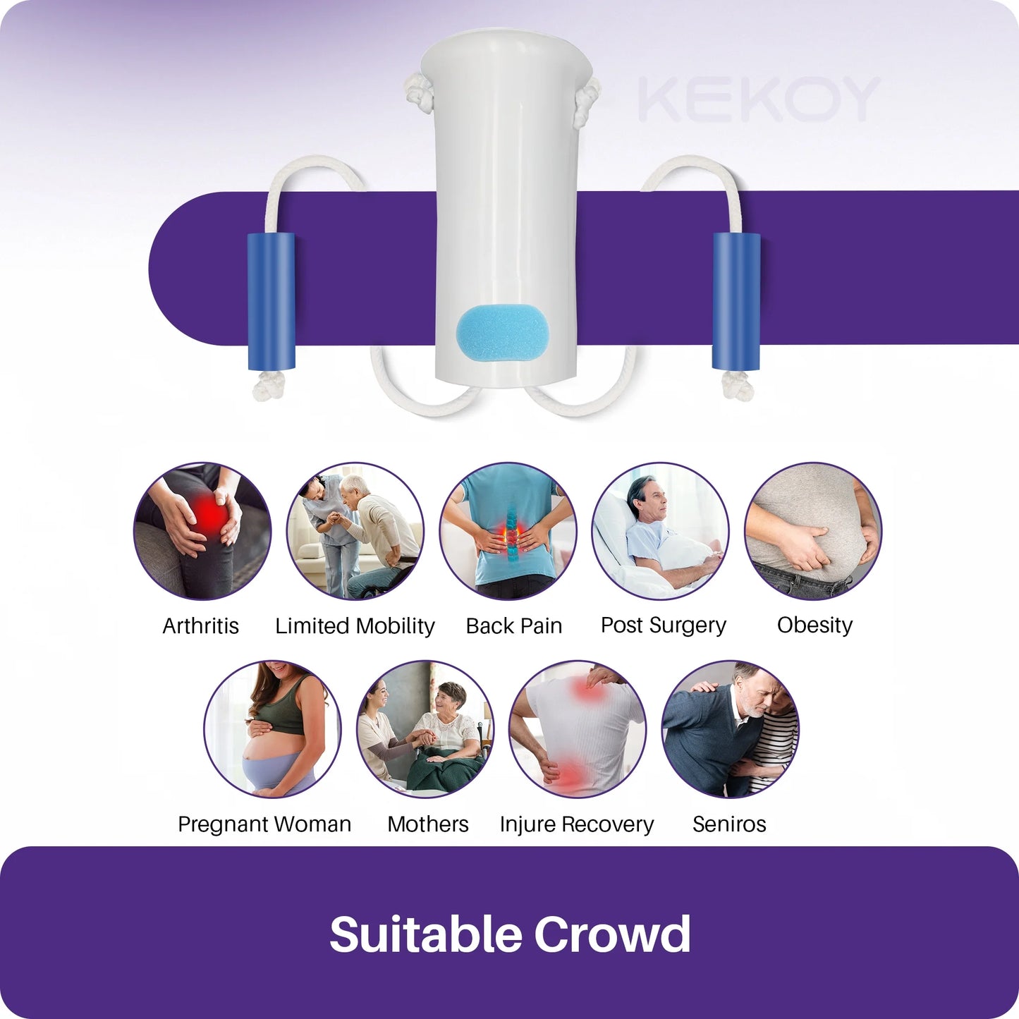 Easy on and off Sock Aid, Pulling Assist Device - Sock Helper Aide Tool with Foam Handles - Sock Assist Device for Elderly, Senior, Pregnant, Diabetics